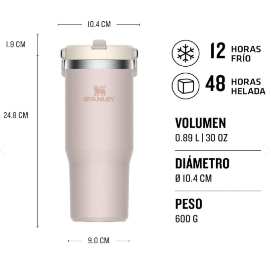 TERMO FLIP STRAW 30 ONZ ACERO INOXIDABLE